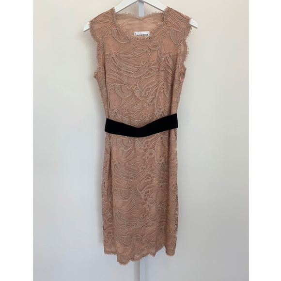 EMILIO PUCCI BLUSH LACE BELTED DRESS SIZE IT 42 / US 8 NWOTS! - Picture 1 of 15